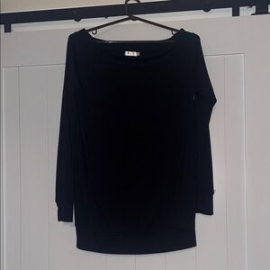 Classic Black Off-the-Shoulder Long Sleeve Women's Top